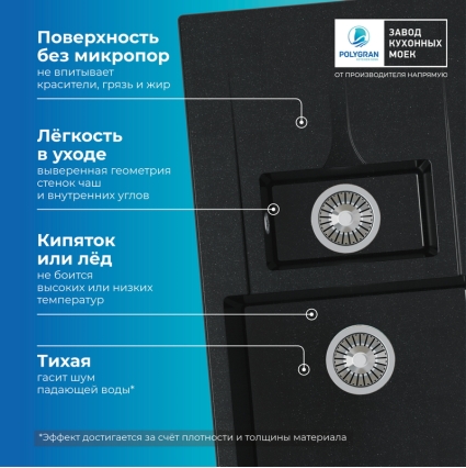 Мойка кухонная POLYGRAN BRIG 870 (космос №316)